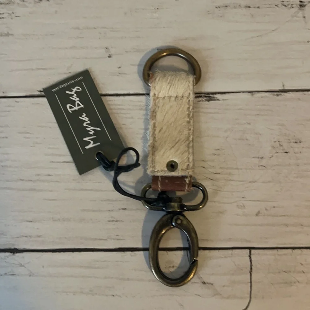 NWT Leather Hair Key Fob